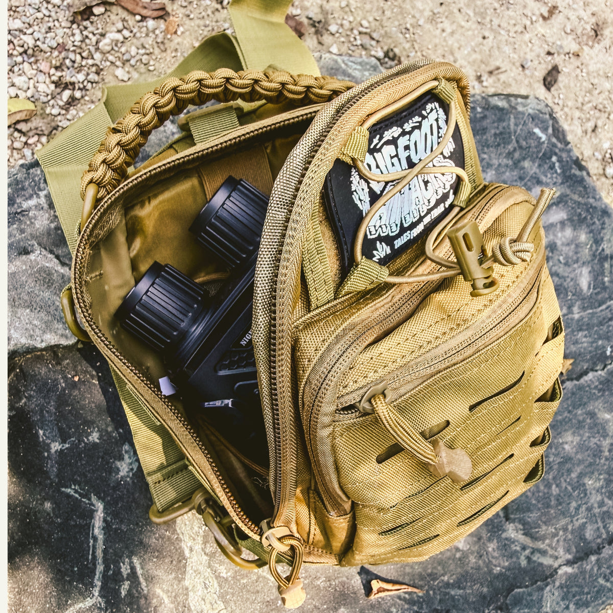 Bigfoot Kick Filed bag open with goggles inside