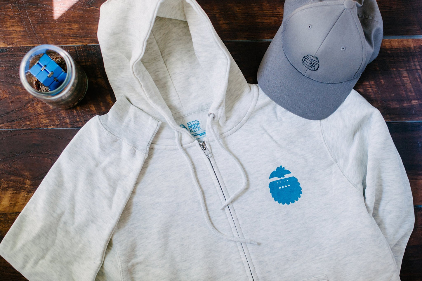 BIGFOOT KICK ZIP IT UP HOODIE IN HEATHER OATMEAL - Bigfoot Kick