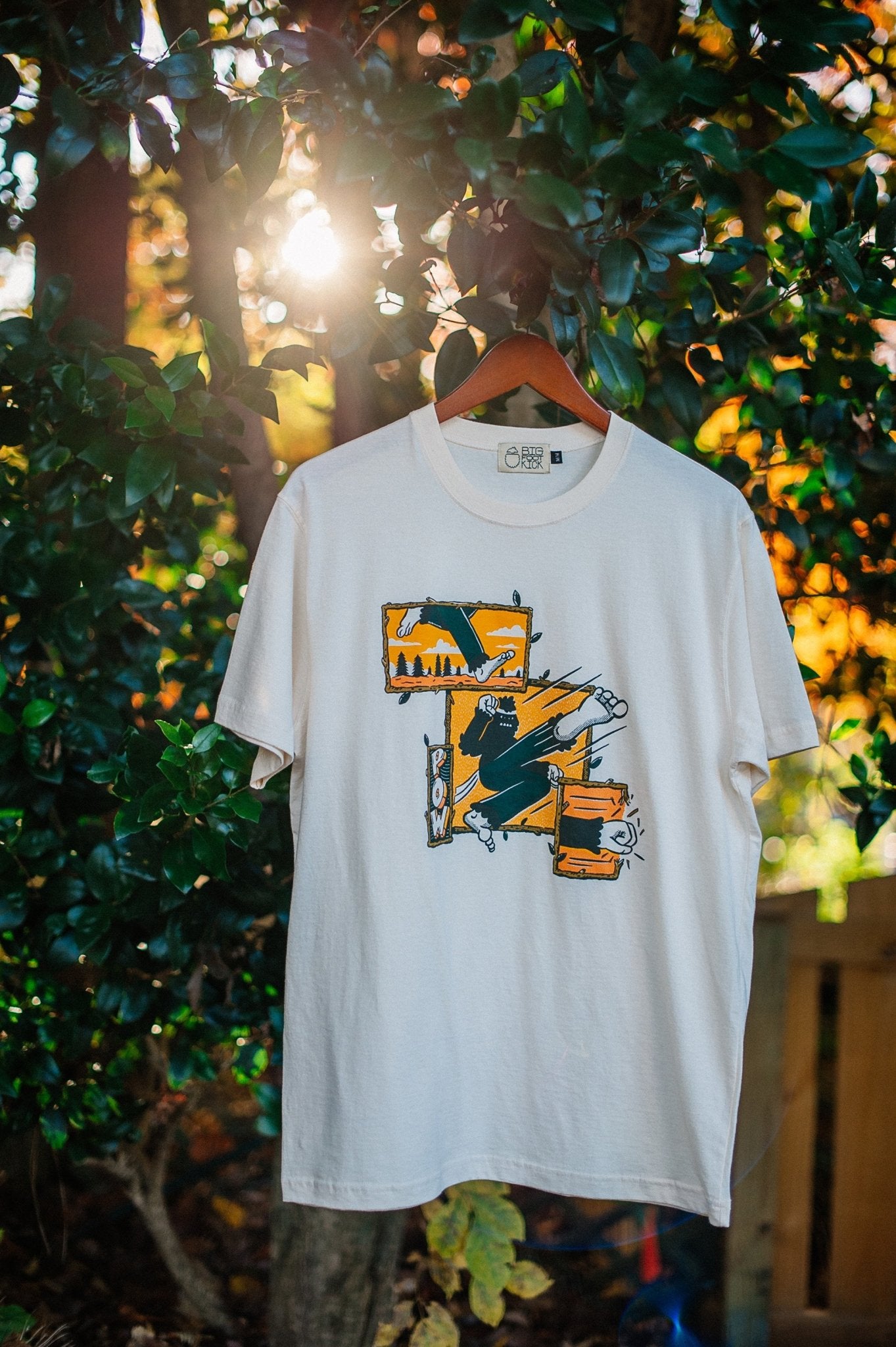 Fight Sequence T-Shirt in Eco Cream - Bigfoot Kick