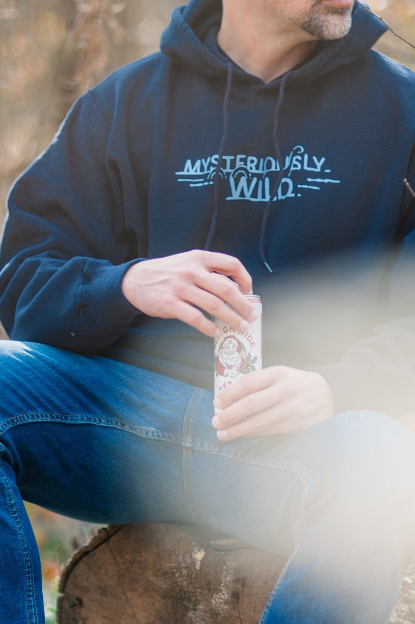 Mysteriously Wild Hoodie in Navy - Bigfoot Kick