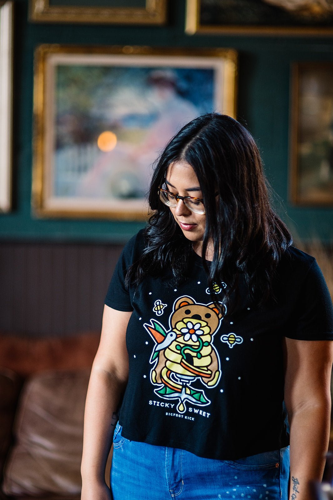 Sticky Sweet Women's Crop Tee - Bigfoot Kick