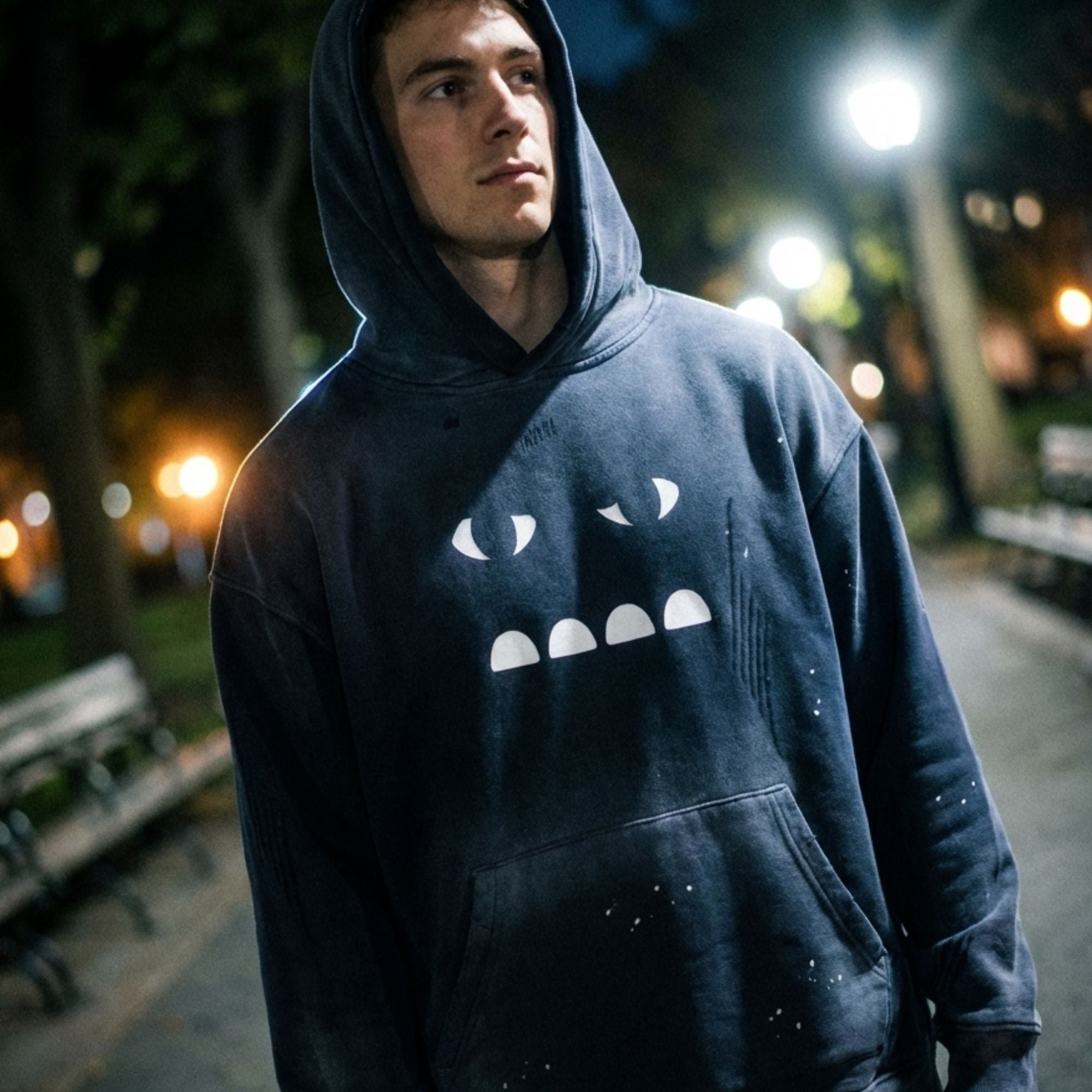 Bigfoot Attacks! At Night Hoodie - Bigfoot Kick