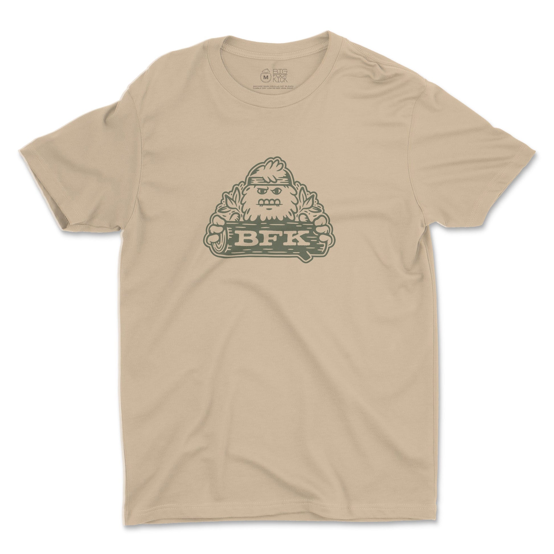 Camp Bigfoot T-Shirt in Latte - Bigfoot Kick