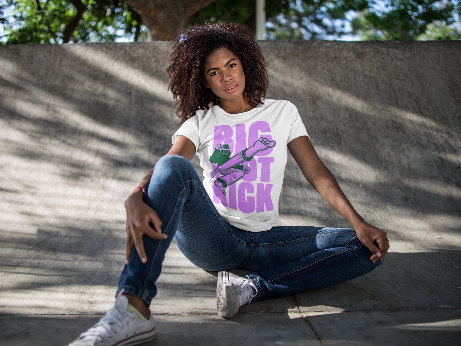 Flying Bigfoot T-shirt - Bigfoot Kick