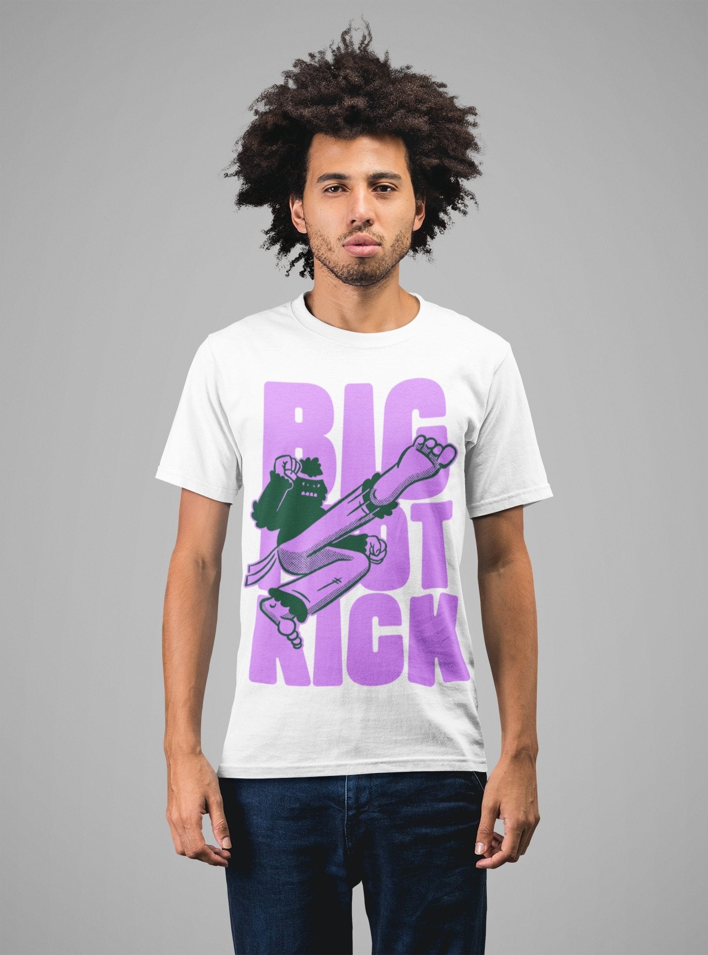 Flying Bigfoot T-shirt - Bigfoot Kick